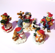 Lot of 5 Christmas figurines, bears and snowmen - £15.38 GBP