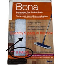 Bona Disposable Dry Dusting Pads QTY 9 Multi Surface Floors Hardwoods Stone + - £34.31 GBP