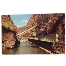 Postcard Hanging Bridge In The Royal Gorge Canon City Colorado Chrome Unposted - $6.98