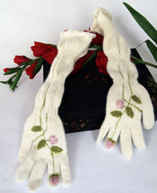 Merino Knitted White Elbow Gloves, Handmade In Europe, Ready To Gift For Women - £62.15 GBP
