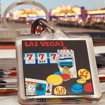 LAS VEGAS Nevada Plastic City Travel Souvenir Collectible Key Ring Key C... - $11.87