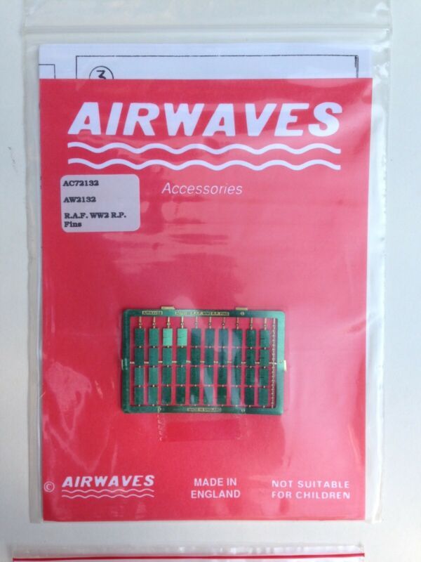 Airwaves 1/72 Scale. R.A.F. WWII Rocket Fins Photo-Etched Detail Set - $14.84
