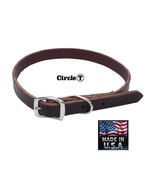 PREMIUM LATIGO LEATHER Heavy Duty Adjustable Town 16&quot; FLAT DOG COLLAR*US... - $11.99