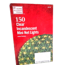 Home Accents Holiday 150 Clear Incandescent Mini Net Lights 4ft x 6 ft 843476 - £15.17 GBP