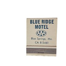 Vintage Matchbook Blue Ridge Motel Blue Springs MO Unstruck Advertising - $11.78