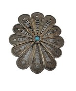 ISRAEL 925 Silver Vintage Antique Oval Peacock Filigree Design Brooch Pi... - £73.50 GBP