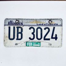 1997 United States Illinois Land of Lincoln Passenger License Plate UB 3024 - £7.43 GBP