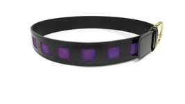 JAEGER Couture Belt Purple Suede &amp; Black Patent Leather Size 30&quot;  MD in ... - £22.32 GBP