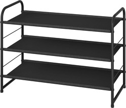 Simple Trending 3 Tier Stackable Shoe Rack, Expandable Adjustable Fabric... - $33.97