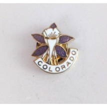 Vintage Colorado Colorful Floral Lapel Hat Pin - $8.25