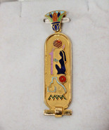 Egyptian Ramses II Cartouche Colored Stamped Unique Rare 18K Gold Pendan... - £774.48 GBP