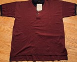 NWT Vtg Balcony Polo Shirt Size XL Mens Red Relaxed Fit Black Collar - $9.85