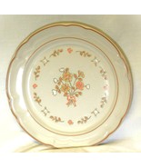 Burnet Cordella Stoneware Salad Plate Brown & White Floral Scalloped Japan - $14.84