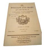 The William and Mary Quarterly Vol. XLVIII No. 1 January 1991 Studies in... - $10.84