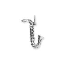 Sterling Silver 3D Saxophone Charm for Charm Bracelet or Necklace - £20.45 GBP