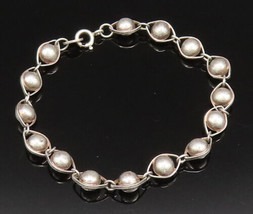 925 Sterling Silver - Vintage Minimalist Bead Ball Chain Bracelet - BT9600 - £34.78 GBP