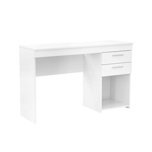 Techni Mobili Home Office Workstation with Storage Writing Desk, White - £149.01 GBP