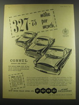 1957 Ford Consul, Zephyr and Zodiac Ad - 327.75 Miles per month - £14.52 GBP
