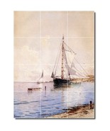 Alfred Bricher Ships Painting Ceramic Tile Mural BTZ01039 - $164.12 CAD+