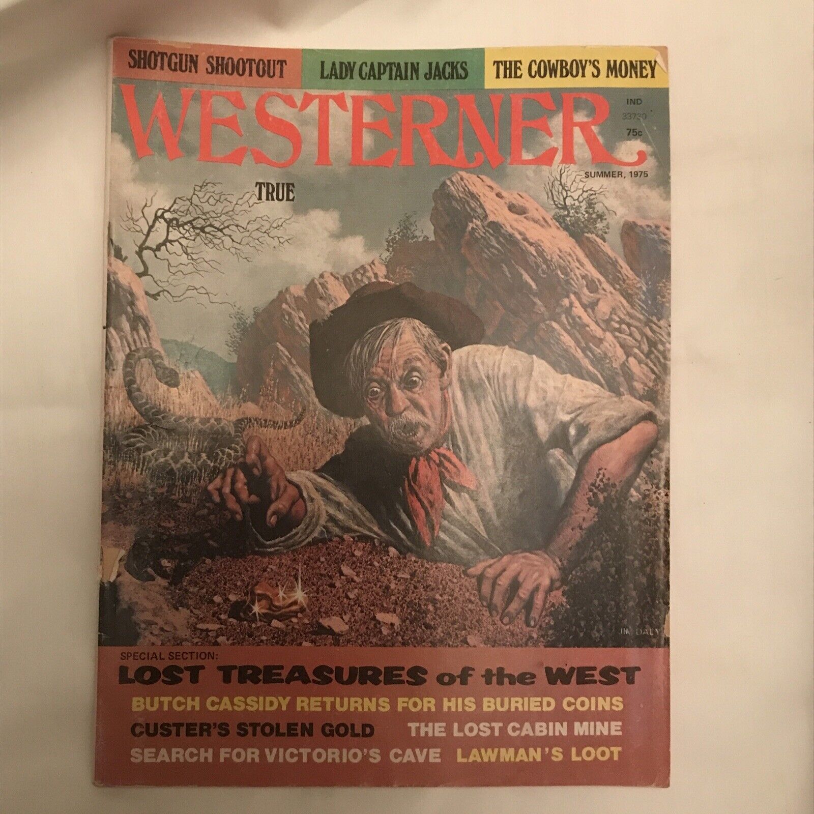 Vintage Magazine WesternerSummer 1975rattlesnake coverButch Cassidy