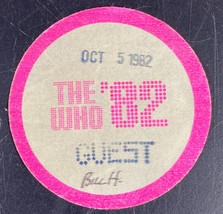 The Who Backstage Pass 1982 Authentic Chicago Vintage Guest Round Rare - £19.46 GBP