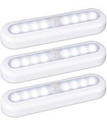 STAR-SPANGLED 3 Pack 7” Motion Sensor Lights Indoor Battery Operated, Stick on - $11.83