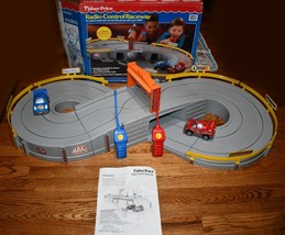 Working Fisher Price Radio-Control Raceway 1994 With Box Missing 2 Flags... - $148.50