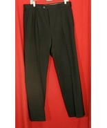 Geoffrey Beene Men&#39;s Lead Grey Pleated Pants Slacks Trousers Cuff 34 32 ... - $16.29