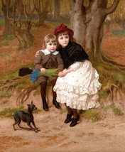 Giclee Brother and sister portrait painting art printed on canvas - £6.74 GBP+