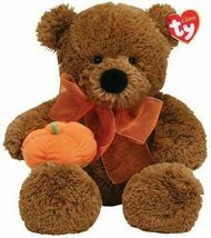 Large Ty Classic Carver The Bear 2006 With Pumpkin - Fall Plush Ribbon Bow 12" - $22.99