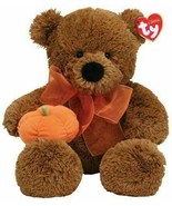 Large Ty Classic Carver The Bear 2006 With Pumpkin - Fall Plush Ribbon B... - $31.60 CAD