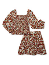 2 Piece Wonder Nation Girls Long Sleeve Top and Skirt Set - Size MED (7-8) - $284.91 MXN