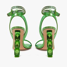 The Torola Green Stony Heel Leather Women Sandal Final Sale! image 3