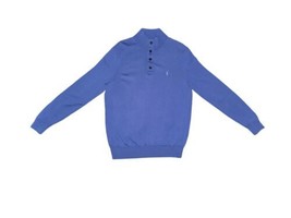 Ralph Lauren Polo Golf Merino Wool 4 Button Mockneck Jumper Indigo Sky M... - $28.50
