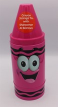 Crayola - Crayon Storage Tin With Sharpener At The Bottom - Pink - £6.40 GBP