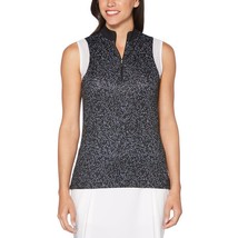 Callaway Womens Electric Print Sleeveless Polo Black, Size XS - £24.43 GBP