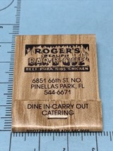 Vintage Matchbook Cover Roger’s Real Pit Bar-B-Q  Pinellas Park, Florida gmg - £9.68 GBP