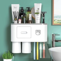 Toothbrush Holder Wall Mounted, Automatic Toothpaste Dispenser Squeezer Kit - £31.27 GBP