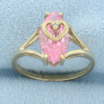 Morganite Heart Ring in 10k Yellow Gold - £333.36 GBP