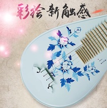 Pipa Blue peony pattern Chinese stringed instruments image 2
