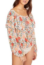 FREE PEOPLE Intimately Womens Bodysuit Say It To Me Ivory Multicolor Size XS - £34.11 GBP