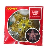 Vintage Christmas Tree Topper 11 Colorful Lites Star NOMA Gold Tinsel 8&quot;... - €17,12 EUR