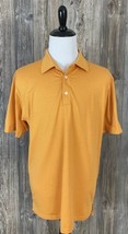 DUNNING Golf Polo Men&#39;s Size XL Orange/Navy Stripe Polyester/Spandex - £20.47 GBP