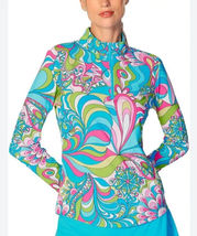 NWT Ladies Gottex G LIFESTYLE ILLUSION Long Sleeve Mock Golf Shirt M L & XL image 2