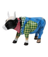 Cow Parade Western Country Farmer Cow In Bib Overalls Collector&#39;s Figurine - $67.34 CAD