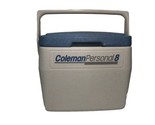 Vtg Coleman Personal 8 Cooler 8QT White Blue Cup Holder Lid Made in USA ... - $17.46