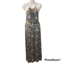 Vintage Leslie J Polka Dot Floral Maxi Dress No Size - £33.39 GBP