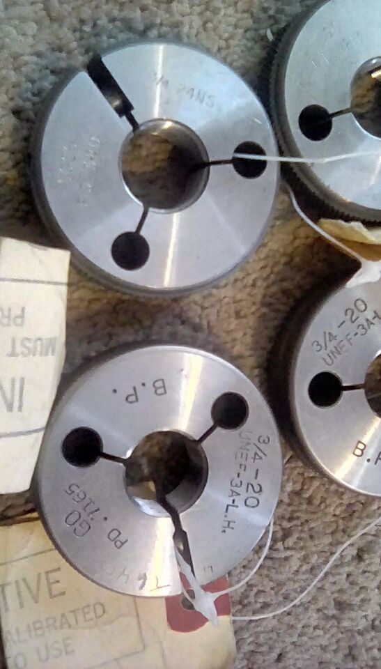 GTD Thread Ring Gage Set 3/4 -20 UNEF 3A - Go .7175 no-go .7127   LOT of... - $75.99