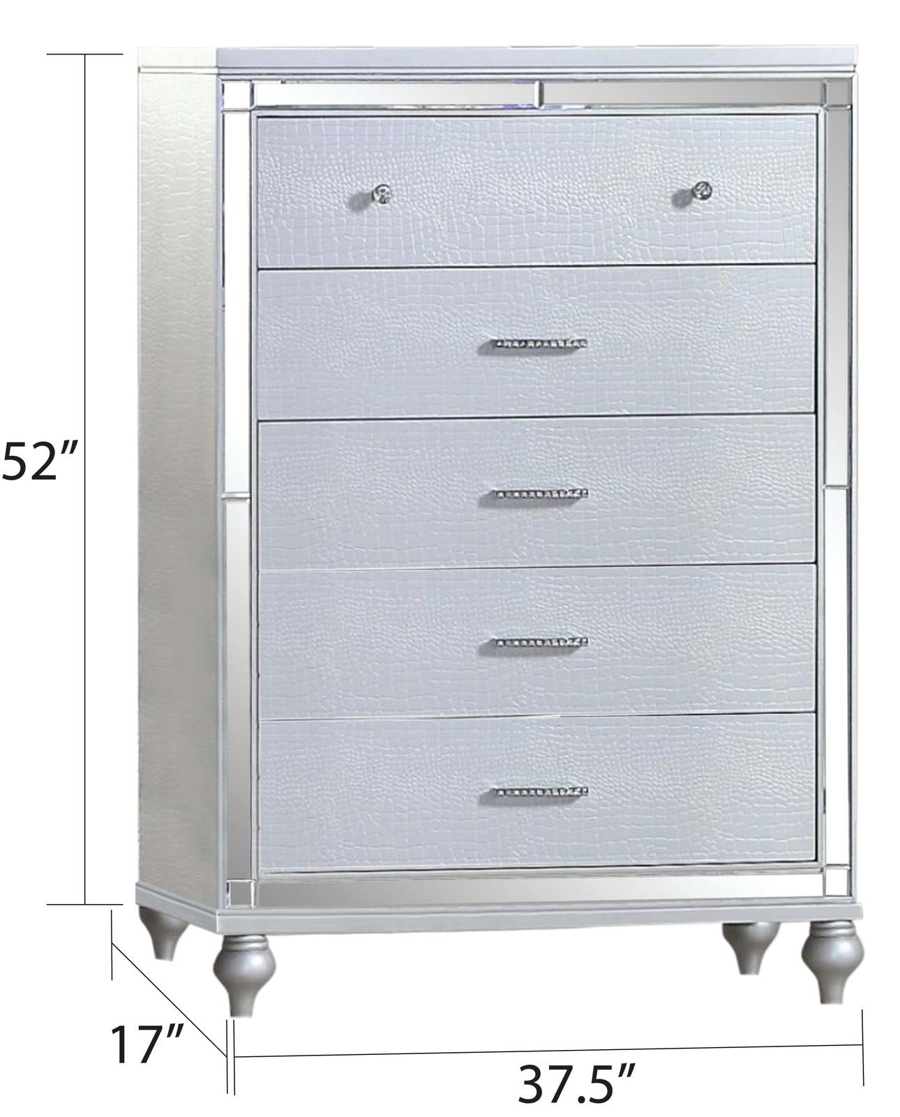 Blaze Full Bedroom Set | Upholstered Modern LED 4 Pc Metallic Gray Wood Item image 3