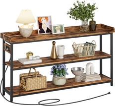 Rustic Brown, 55-Inch Ironck Console Table, Sofa Table With, Simple Assembly.&quot;. - $150.97